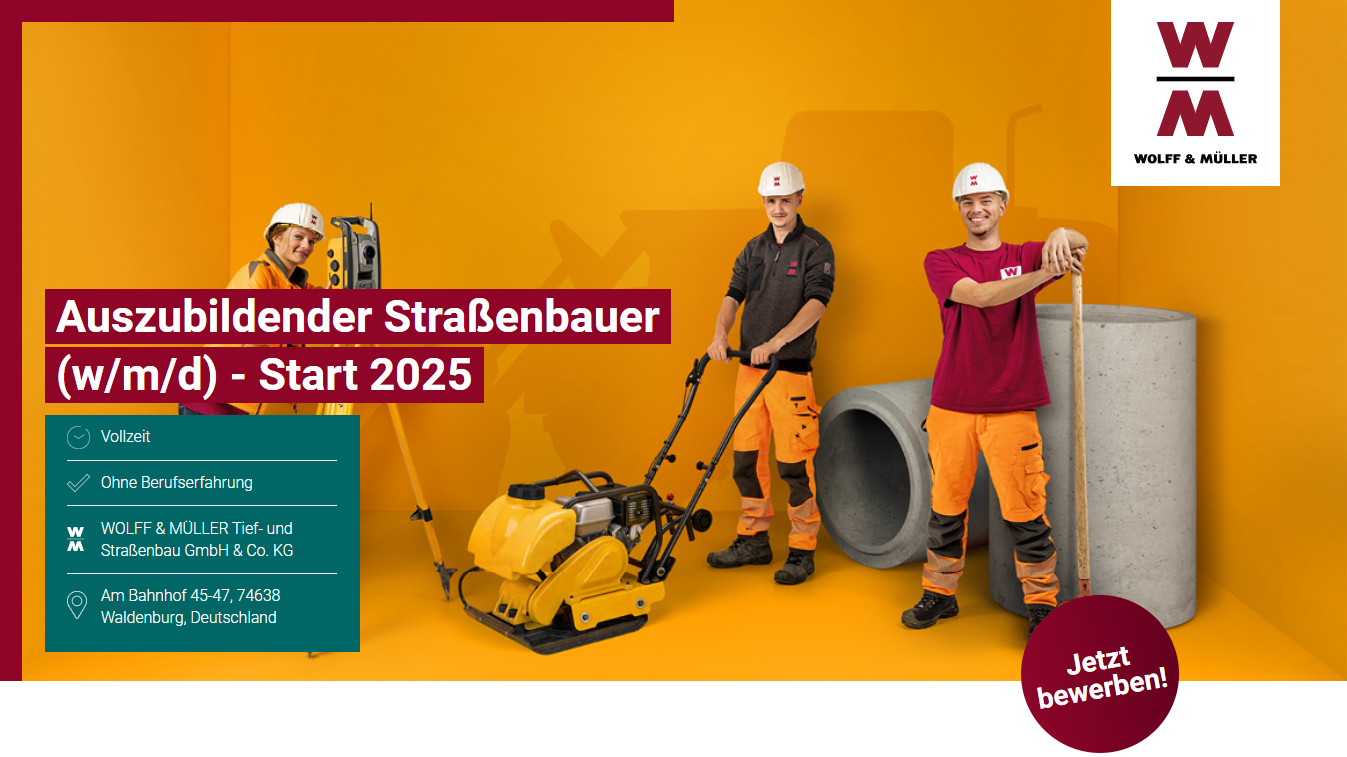 Titelbild - Auszubildender Straßenbauer - Start 2025 (m/w/d)