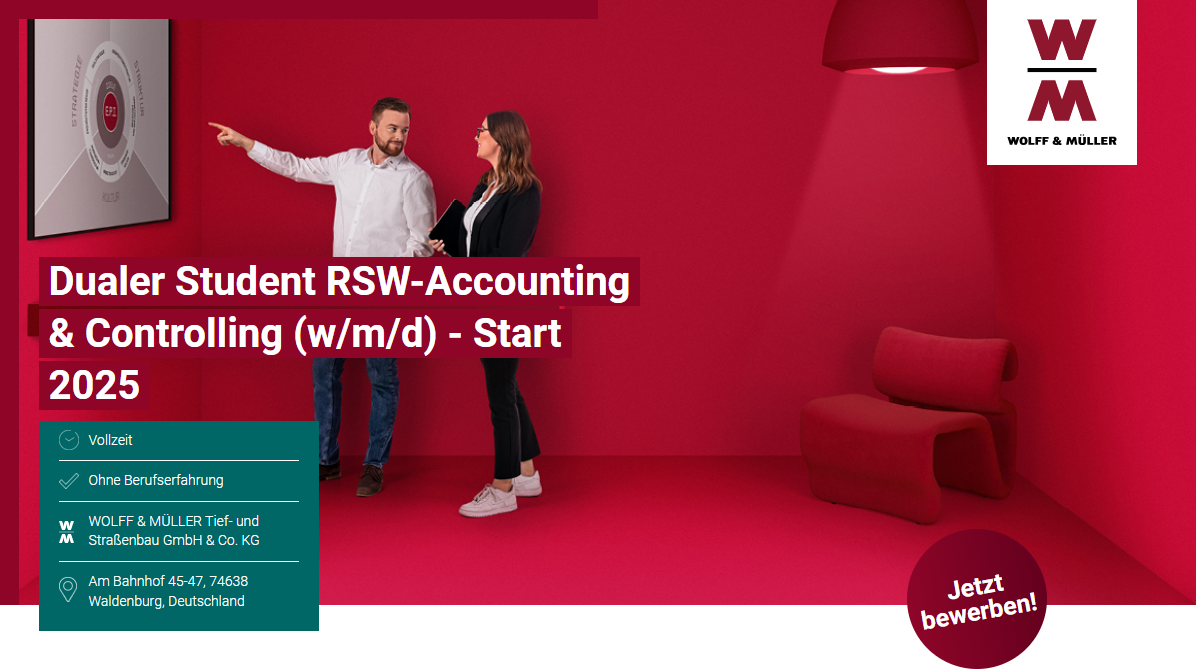 Titelbild - Dualer Student RSW-Accounting & Controlling (w/m/d) - Start 2025