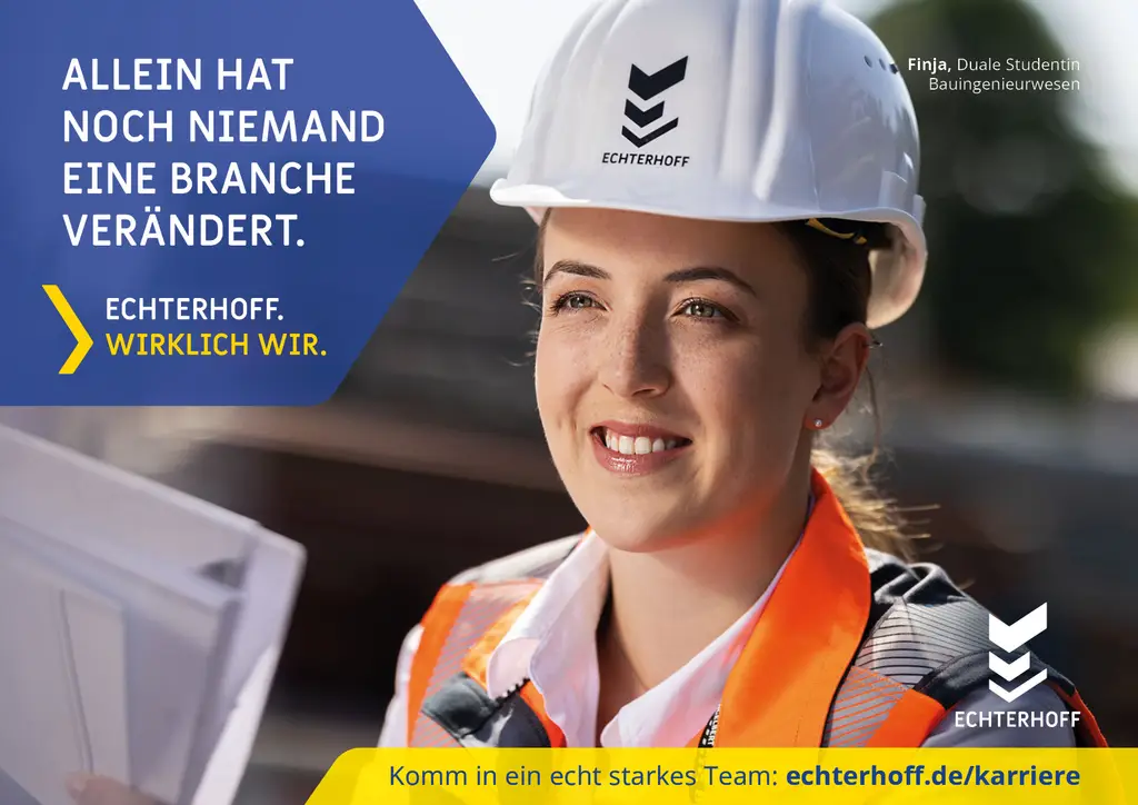 Titelbild - Duales Studium Baubetriebswirtschaft i.V.m Ausbildung zum Beton- & Stahlbetonbauer (m/w/d)